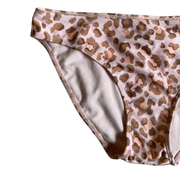 NWT GB by Gianni Bini Cheetah Animal Print Bikini Bottoms Size M Pink Tan - Picture 2 of 7
